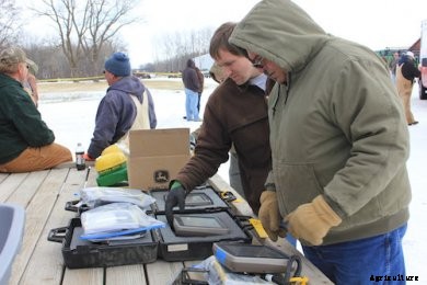 examining used precision ag gear.